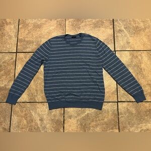 ATM cotton cashmere striped blue and white long sleeve extra large